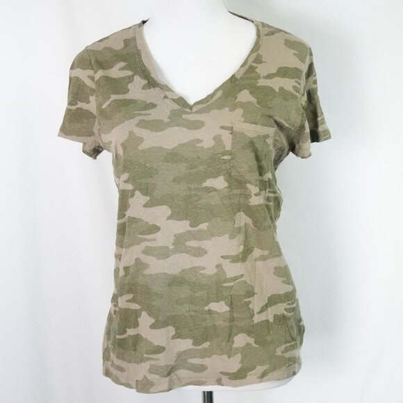 Universal Thread Womens Small Shirt Monterey V-Neck Camo Top EUC One Pocket - Picture 1 of 6